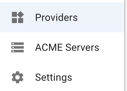 Bereich Providers in Cert Warden