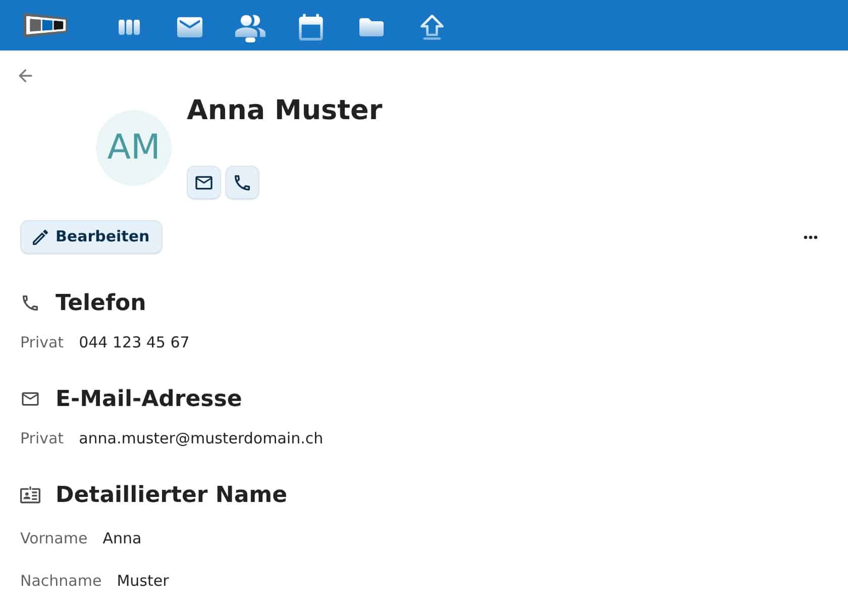 Kontakte mit geöffneter Kontaktkarte