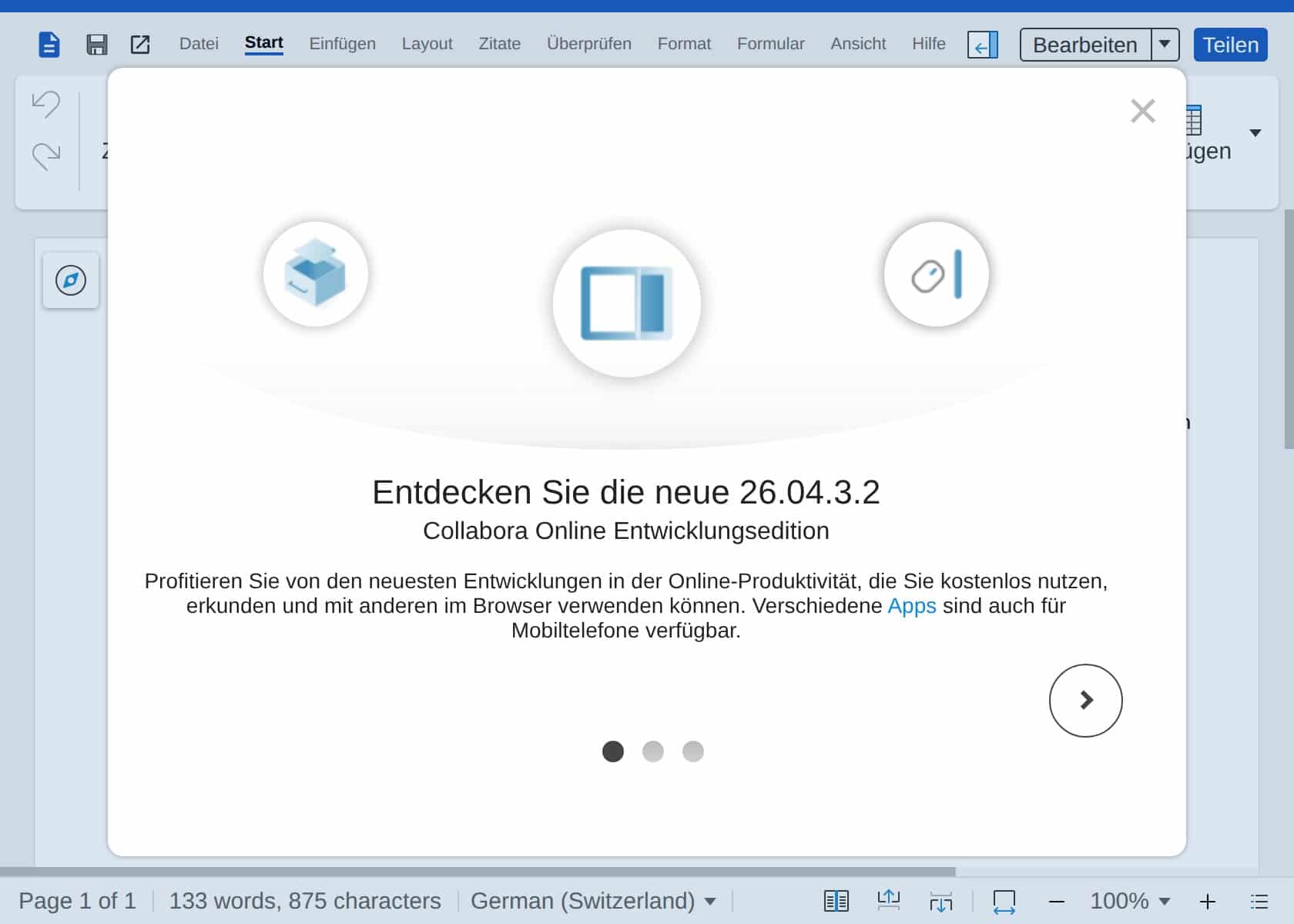 Word-Dokument im Browser bearbeiten